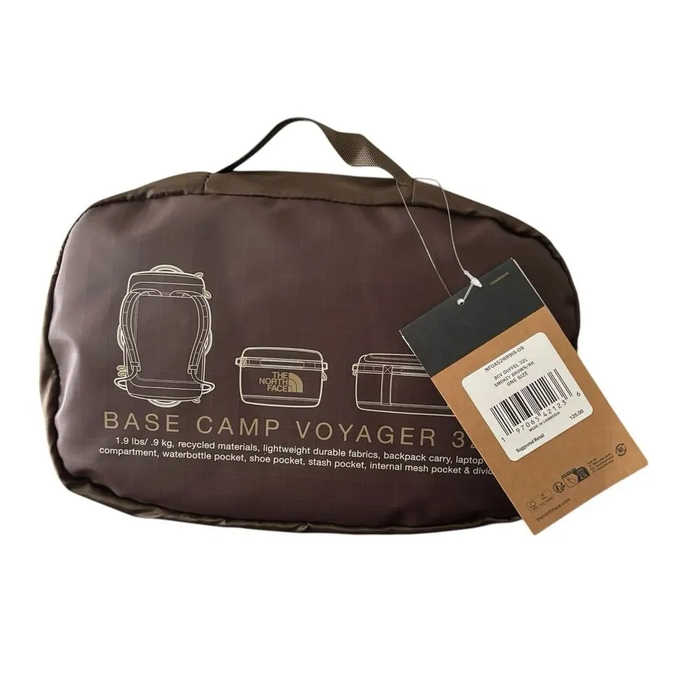 The North Face Base Camp Voyager 32L Travel Duffel Backpack Bag Smokey Brown
